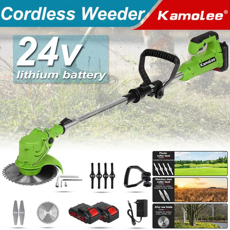 Kamolee 24v Cortador de Grama sem Fio Elétrico Máquina Alta Cortador de Grama 40000rpm Ferramentas de Jardim para Bateria Makita.