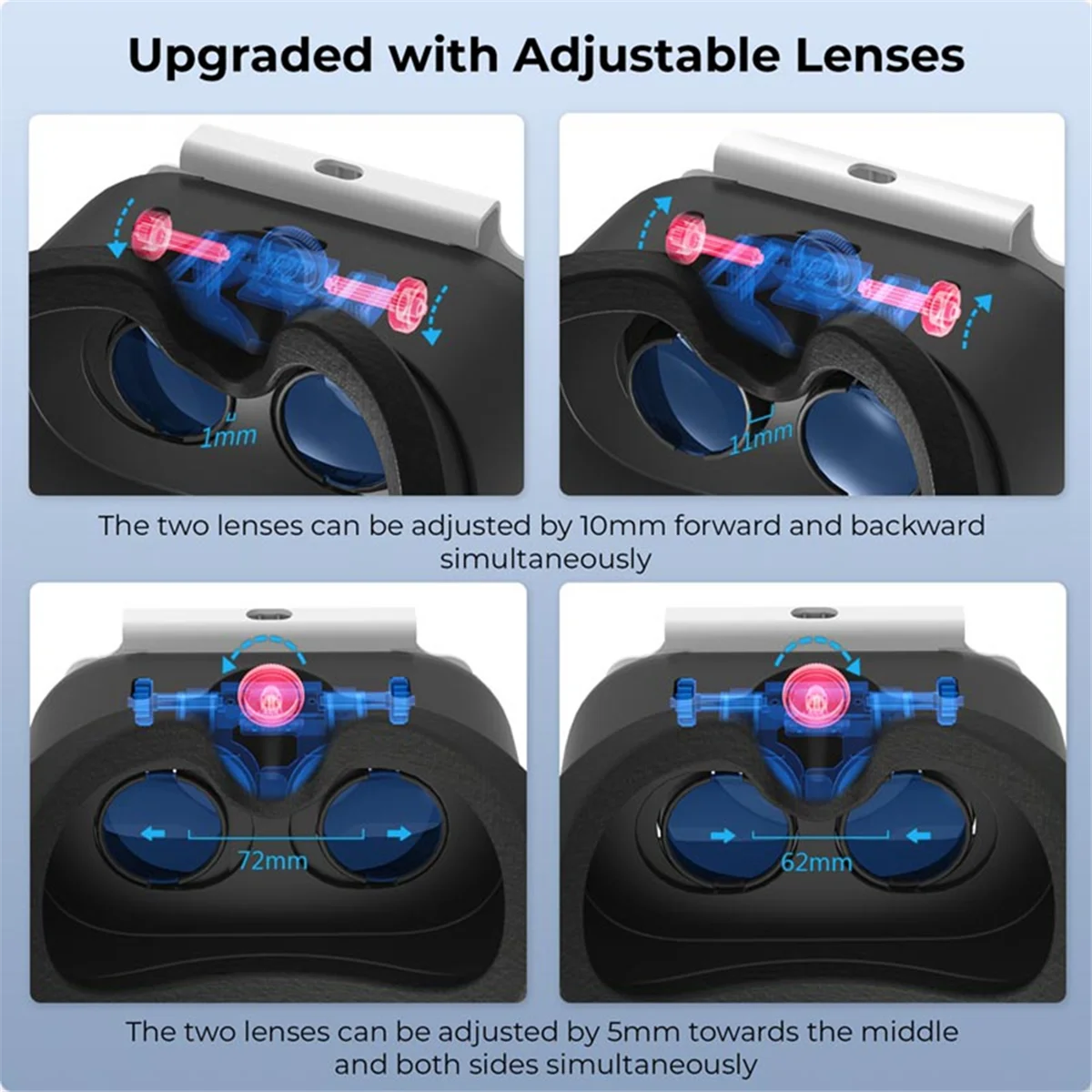 BFYL-VR Headset 3D Virtual Reality Glasses Adjustable Headband 3D VR Virtual Reality Glasses for Nintendo Switch & OLED