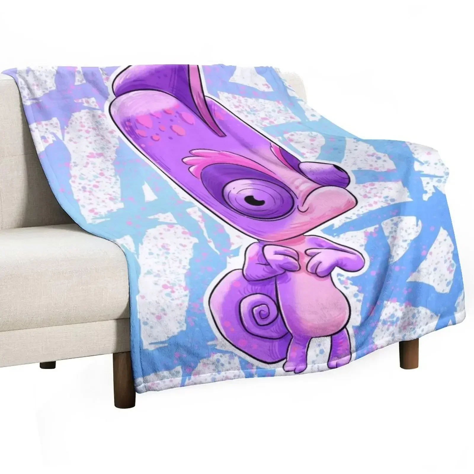 ZOOBA Larry The Cameleon Throw Blanket Camping Flannels funny gift Beautifuls Decoratives christmas gifts Blankets