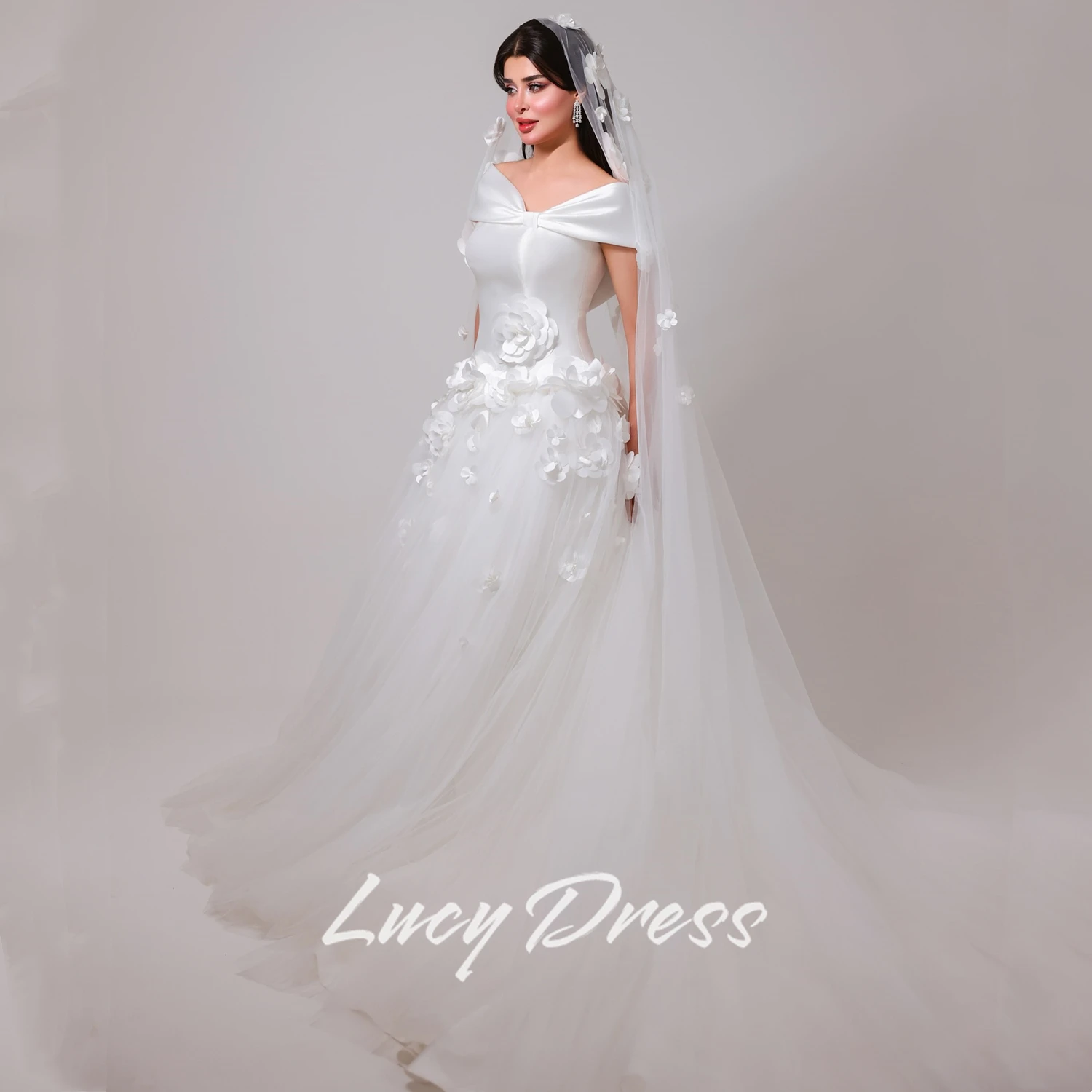 Lucy vestidos de casamento personalizados vestidos de casamento luxo 2025 vestidos de noite luxuosos 2025 vestido de noiva vestido branco vestidos longos