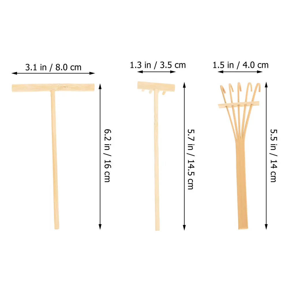 1 set 1 set di strumenti per rastrello mini rastrelli per giardino Zen decorazione della tavola di sabbia sandbox rastrello in miniatura accessori da giardino