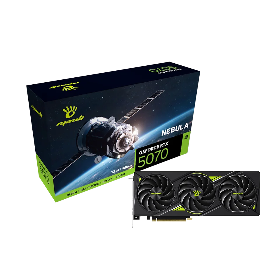 2025 Manli Nebula GeForce RTX 5070 12GB OC GDDR7 Video Card RTX5070 Gaming GPU Mxm Condition Triple Cooling Fan Gaming Desktop