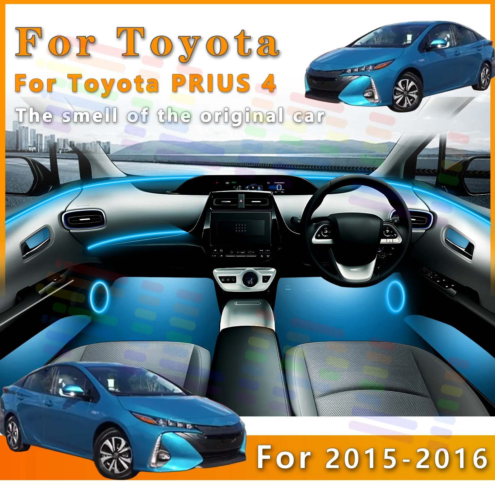 

FILIPLI For Toyota Prius 4 Interior LED Decoration Strip with Multiple Function Modes and Shiny Colorful Effects