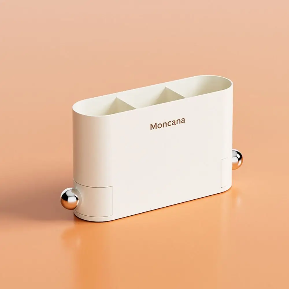 3 Grids Desktop Pen Holder Large Capacity with Drawers Makeup Storage Box Creative Plastic Stationery Storage Rack Office