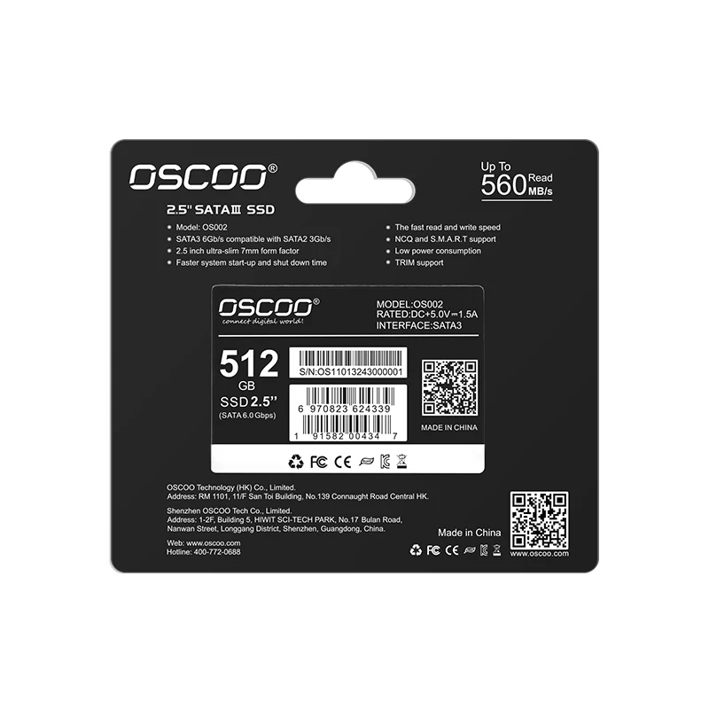 OSCOO SSD заводская оптовая цена 120 ГБ 240 ГБ 512 ГБ жесткий диск 2,5 дюйма SATA3 SSD 3D TLC NAND твердотельный накопитель для настольного ноутбука