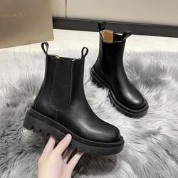 Women Chelsea Boots 2024 New Plus Size Platform Chimney Boot Ladies Autumn Booties Winter Warm Shoes for Women Zapatos De Mujer