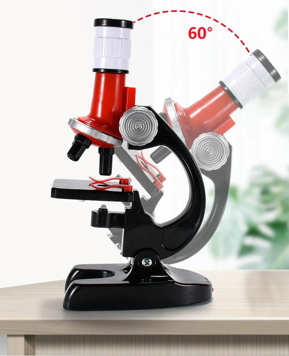 Biologisches Mikroskop-Set für Kinder mit Objektträgern, LED, 100x-400x-1200x, Verfeinerte Wissenschaftliche Instrumente, Spielzeug-Set, Geburtstagsgeschenk – Detail 6