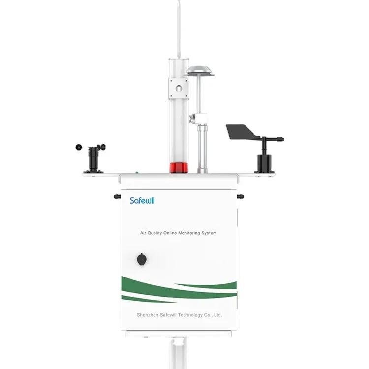 Safewill Air Quality Monitor Dust Particle Counter Weather Monitor ES80A-A10 Remote Noise Environment Dust Monitoring System