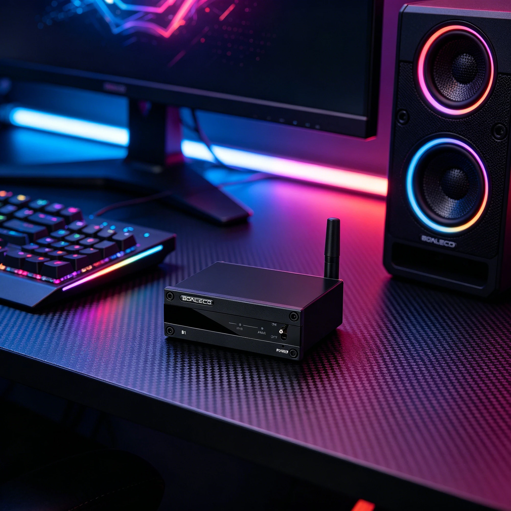 BOALECO B1 HiFi Bluetooth Audio Receiver Hi-Res Lossless Transmission aptX HD RCA/Optical/Coaxial Output for Amplifier Speaker