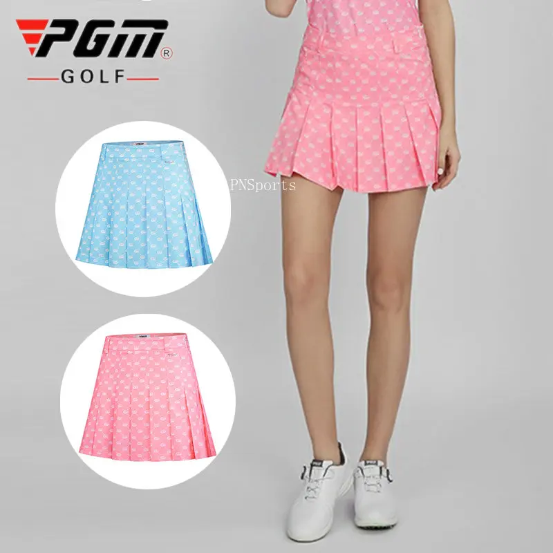 

Pgm Women's Pleated Golf Skirts High Waisted Athletic Golf Skorts Ladies Printed Slim Tennis Skirts Waterproof Sportswear