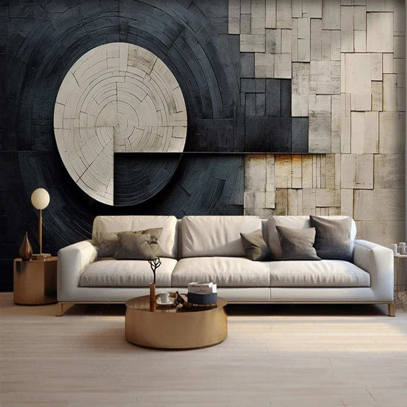 

Creative high-end geometric abstract Nordic sofa background wall paper workwear mural luxury home decoration bedroom