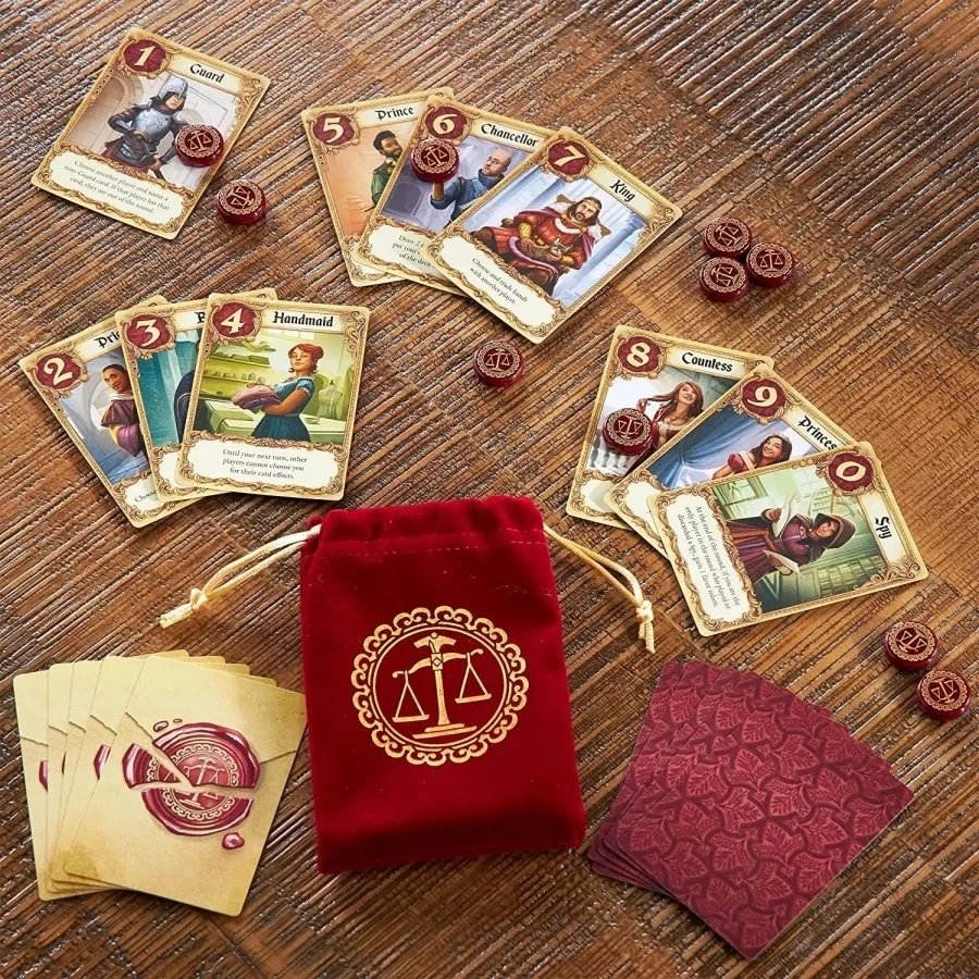 Asmodee Love Letter gioco di carte nuovo di zecca con borsa di stoffa Z-Man Games Classic Renaissance version detration eliminazione gioco da tavolo