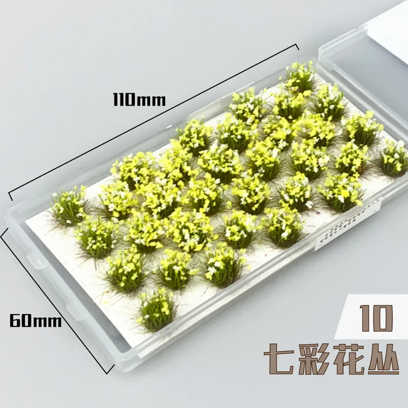 32Pcs/Box Flowers Grass Clusters Miniature Model Materials Diy Building Sand Table Garden Scene Layout Materials Diorama Kits