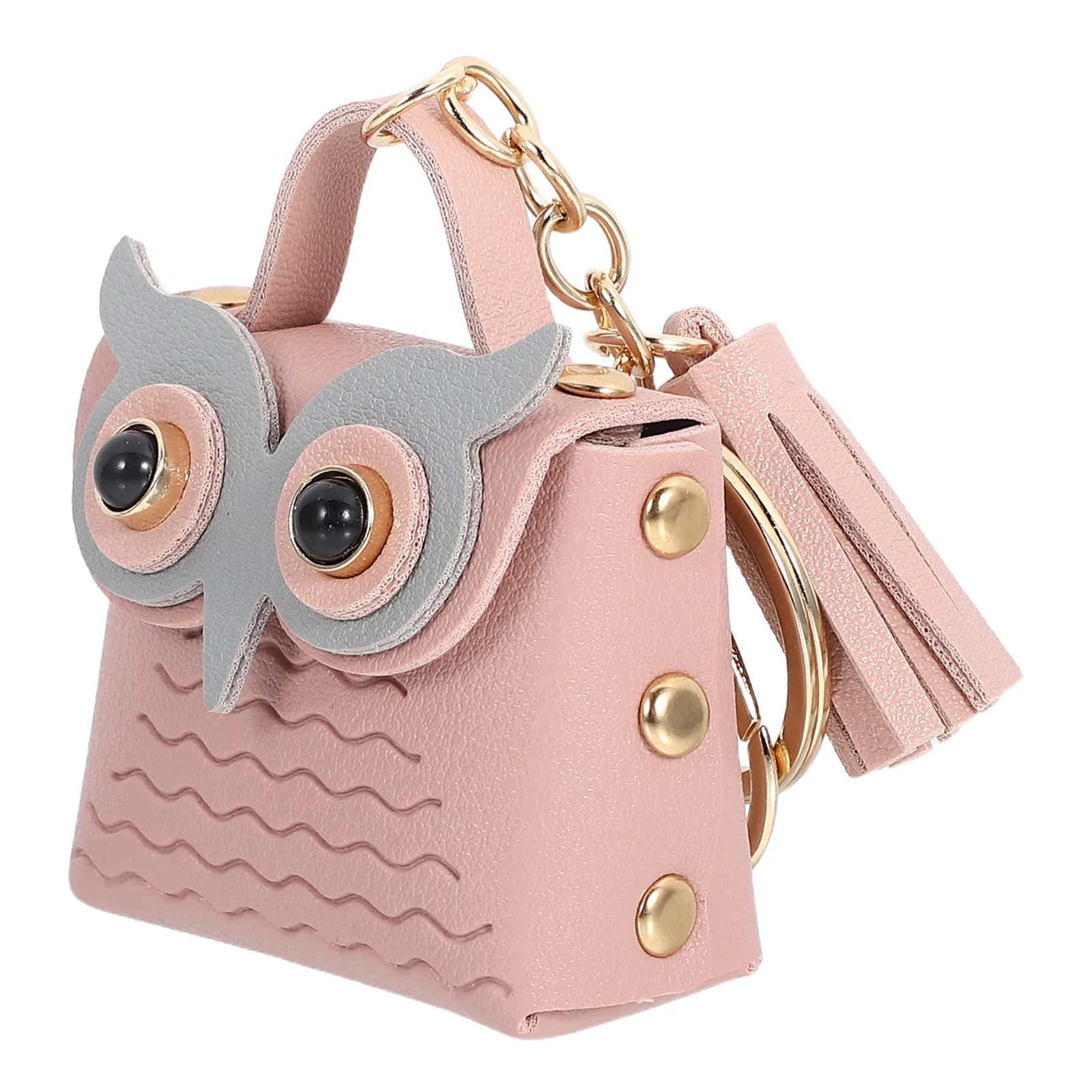 

Cute Owl Coin Purse Keychain Mini Wallet Fake Small Change Pouch Bag Pendant Handbag Charm Animal Keychain Decor Pink