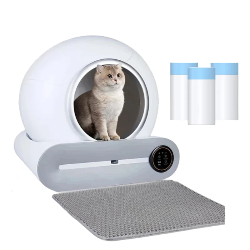 Automatische Intelligente Katzentoilette mit Infrarotsensor, Selbstreinigende Katzentoilette, App-Steuerung, Ionischer Duft, Haustier-Toilette, Neu