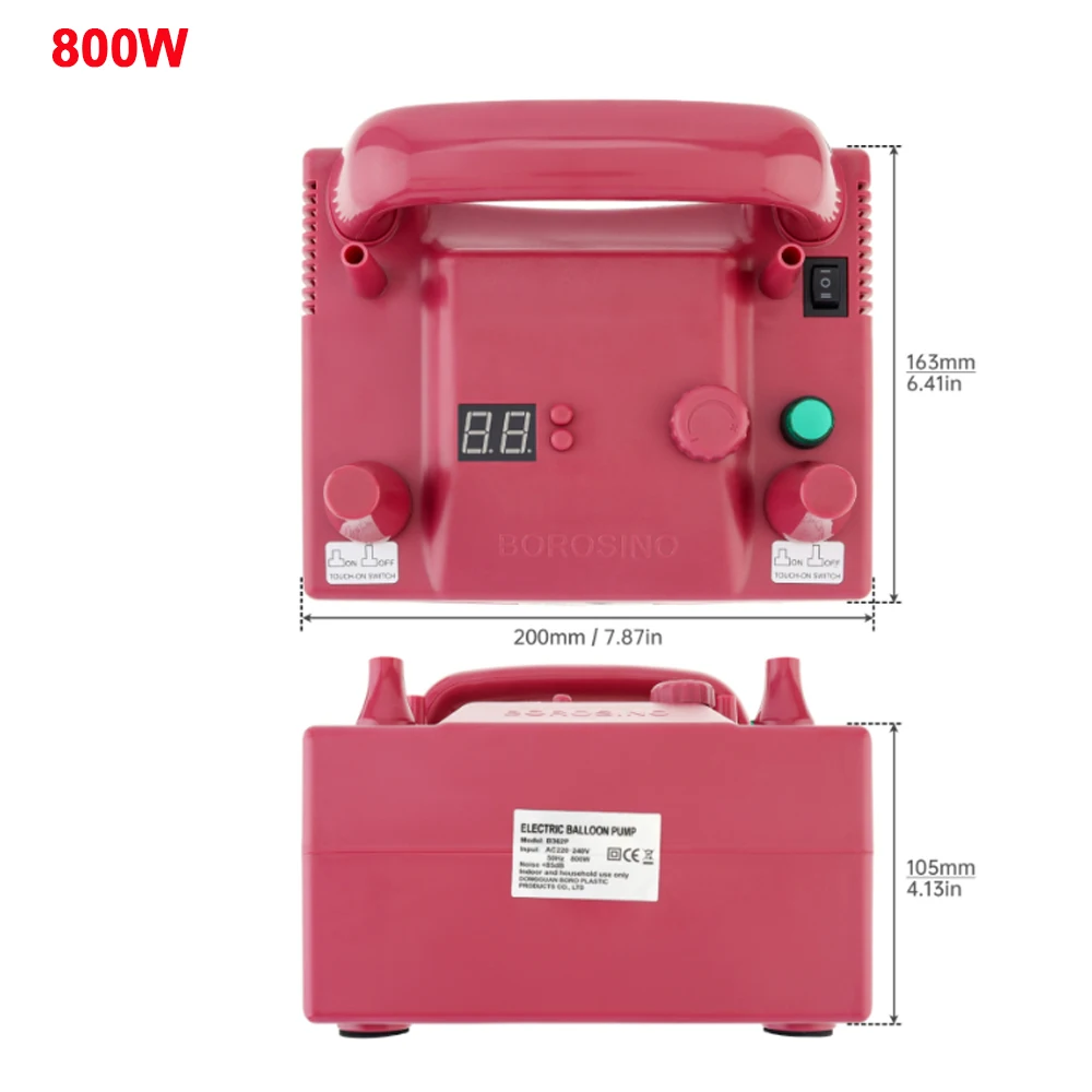 Balloon Inflator 600W/680W/800W Electric Balloon Pump Timing Quantitative  with 2 Inflation Nozzles for Festival / Party