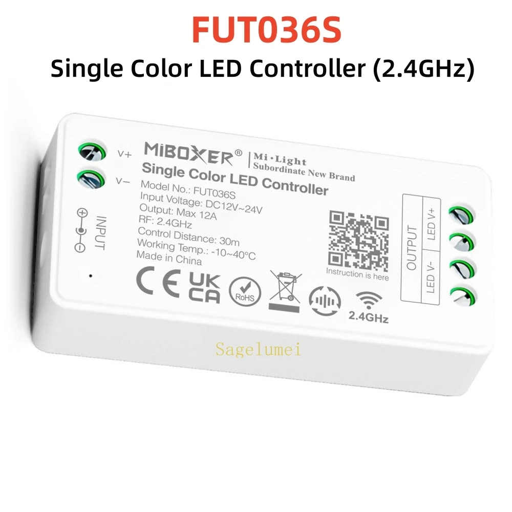 MiBoxer LED Controller FUT035S FUT036S FUT037S FUT038S FUT039S per CCT /Single Color /RGB /RGBW/RGB + CCT Strip Light DC12V ~ 24V