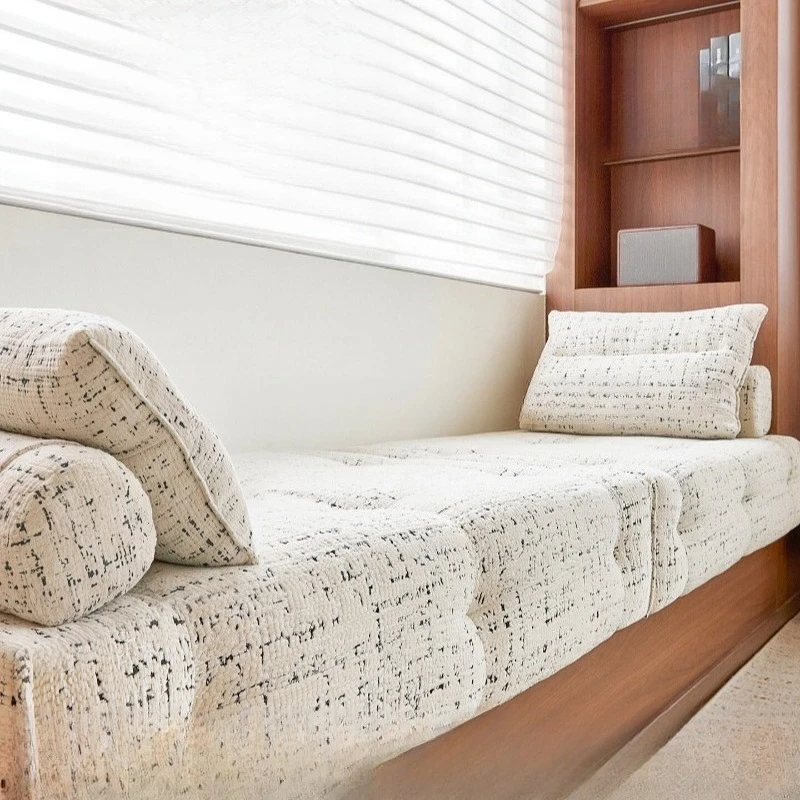 French chenille module bay window sofa cushion independent pier thickened solid wood sponge balcony cushion anti-collision