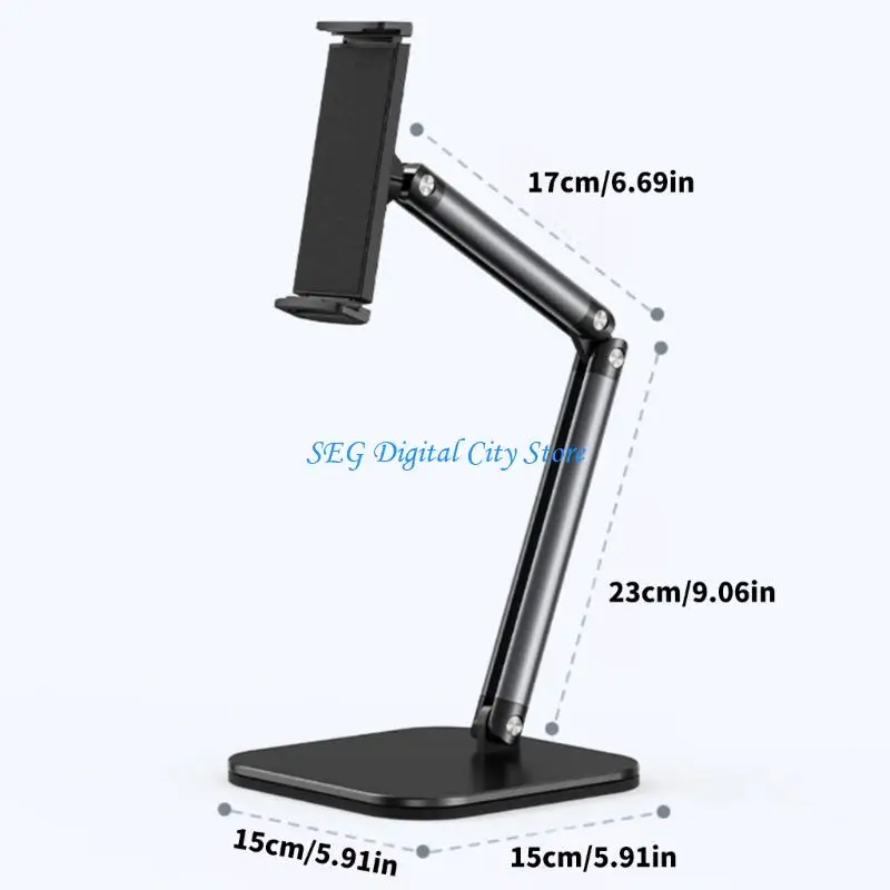U75B Heavy Duty Metal Arm Tablets Mount Clamp For 4.7-13Inch Screens Rotatable Base 6