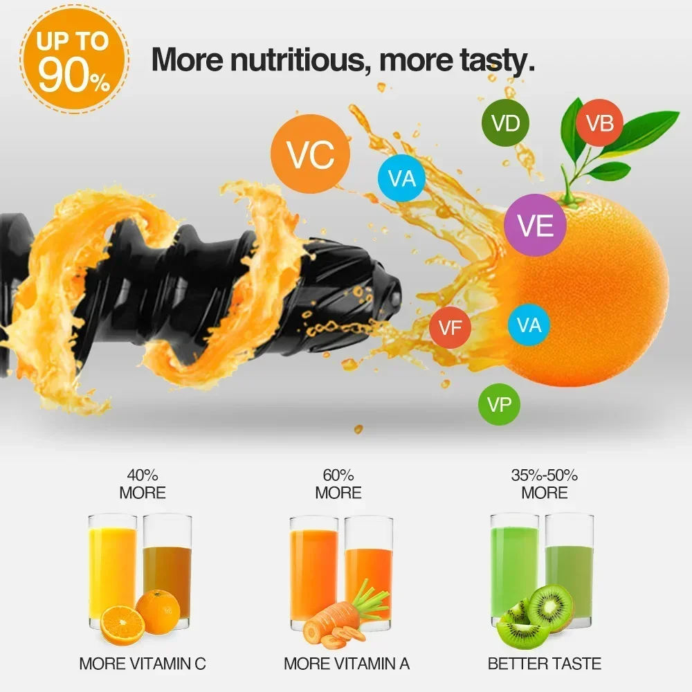 Gran oferta, exprimidor lento de 250W para verduras y frutas, tornillo, prensa en frío, zumo de remolacha fresca, licuadora eléctrica, electrodoméstico