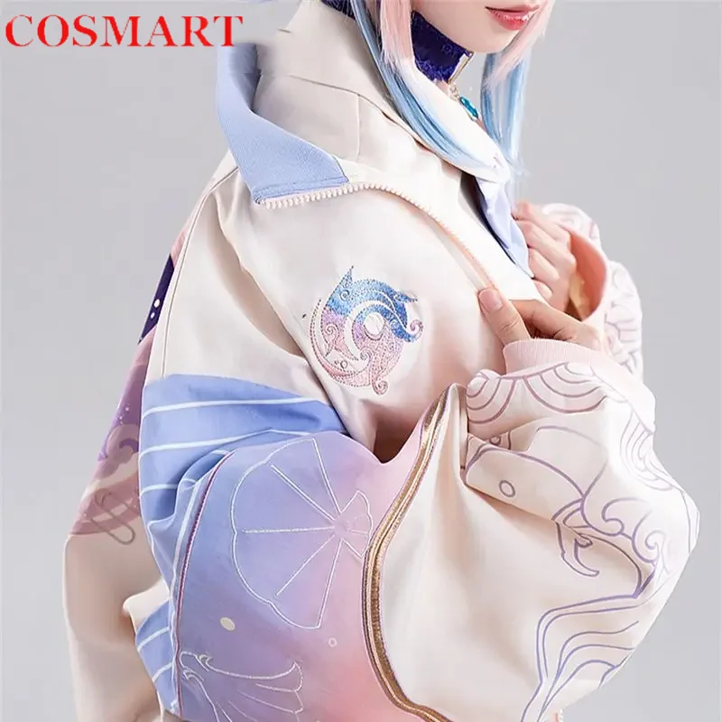 COSMART Sangonomiya Kokomi Cosplay Costume Game Genshin Impact Fashion Derivative Daily Wear Uniform Party Role Play Clothing