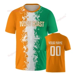 Custom Ivory Coast Soccer Mesh 3D Printed T-Shirts For Men Women Personalized Name Number Sports Fan Gift