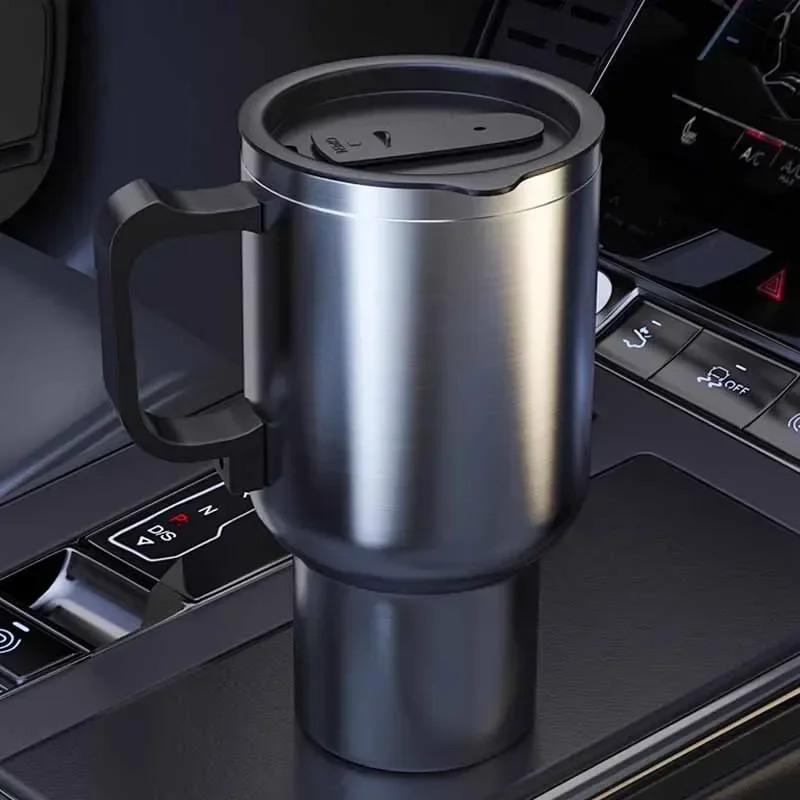 Electric Heating Car Kettle DC 12V 450ml Vehicle Heating Cup Stainless Steel Camping Travel Kettle Water Coffee Milk Thermal Mug view 2