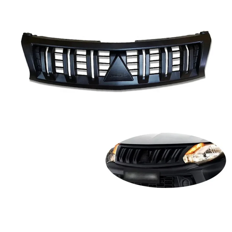 

ABS Black/Chromed Upper Racing Grills Front Hood Bumper Grill for Triton L200 2015-2018