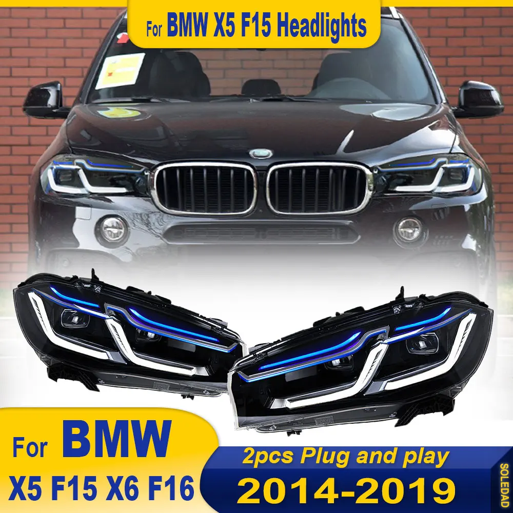 Car Headlights for BMW X5 F15 X6 F16 2014 2015 2016 2017 2018 FULL LED new style DRL Dynamic Signal HeadLamp  Headlamp Accembly