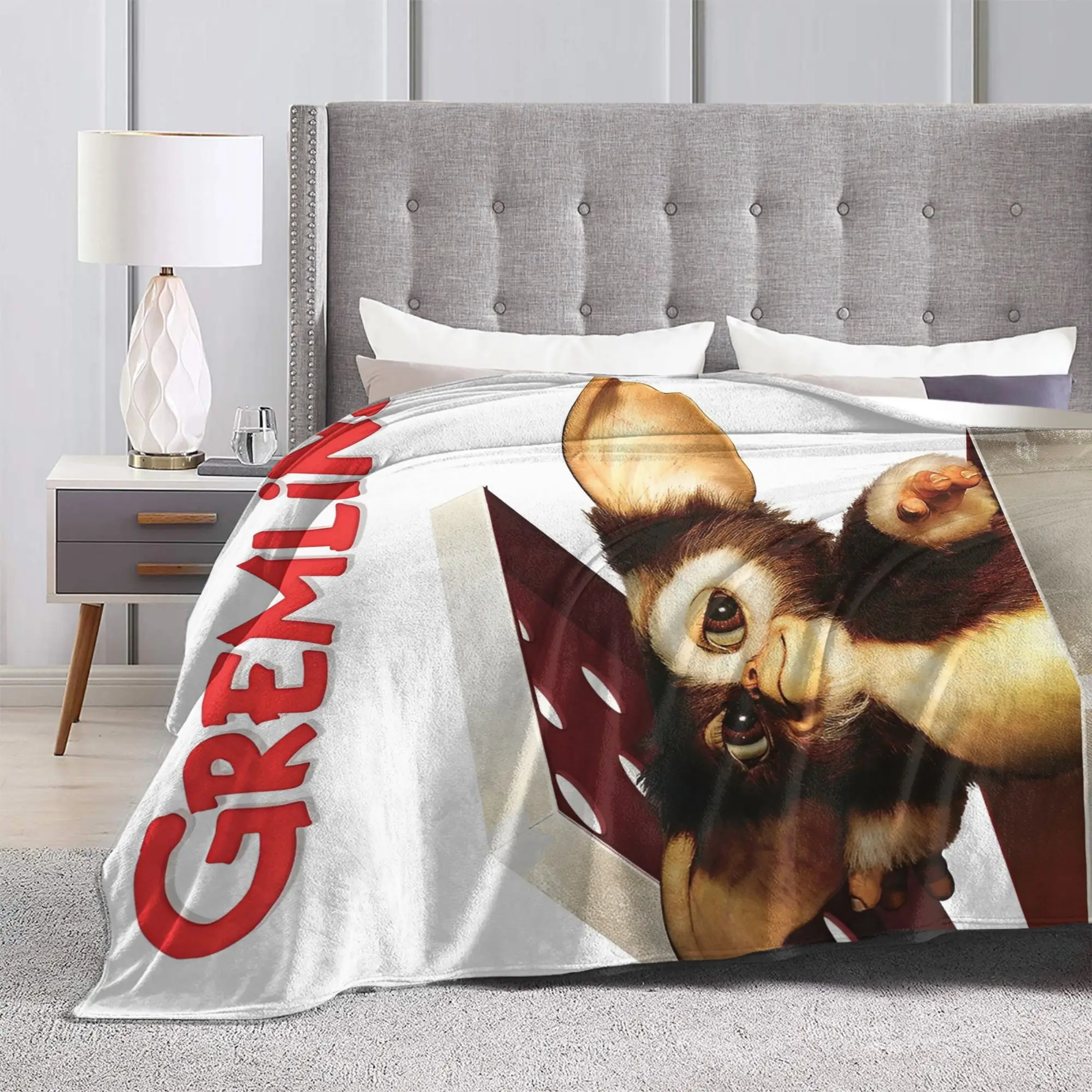 Gizmo Mogwai الوحش Gremlins بطانية دافئة مضحك أفخم الفراش يلقي للأريكة السرير السفر الفانيلا المفرش غطاء السرير #3