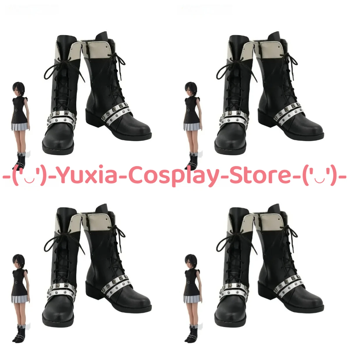 

Yuxiacosplay! Kingdom Hearts Xion Cosplay Shoes Anime Game Character Prop PU Leather Boots Halloween Carnival Party Costume