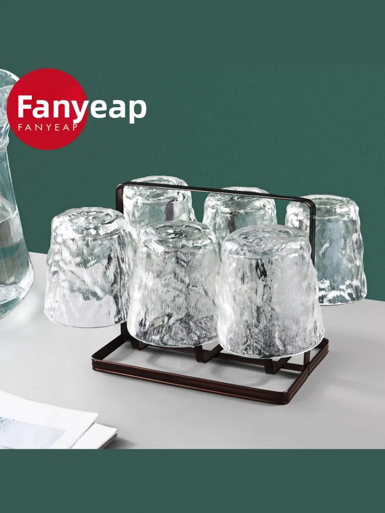 

Home Use Glass Cup Rack Living Room Tea Cup Holder Drainage Shelf Metal Material Easy to Install Kitchen Storage Organizer