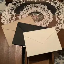 50pcs/lot C6 Size Kraft Black Paper Envelope Message Card Letter Stationary Storage Paper Gift 11.4cmX16.2cm