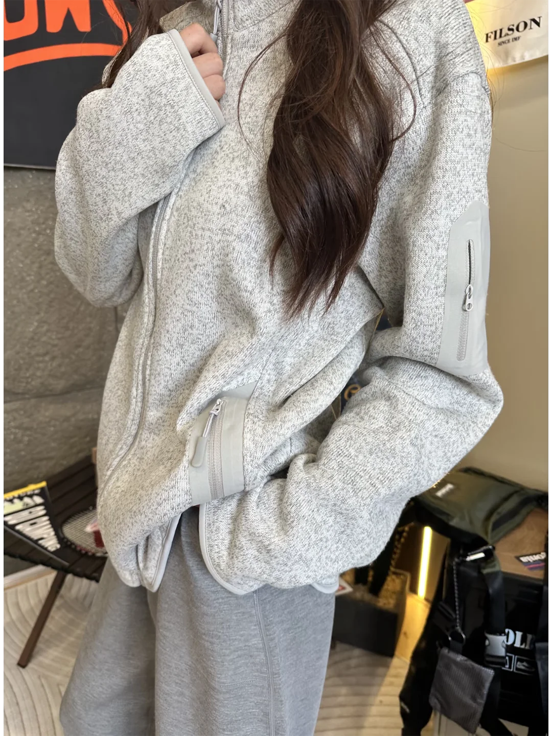 

ay Heavyweight Fce Open Cardigan Sweatirt ex Outdoor Functional Spor Sle Jaet Cleanfit Coat for Autumn