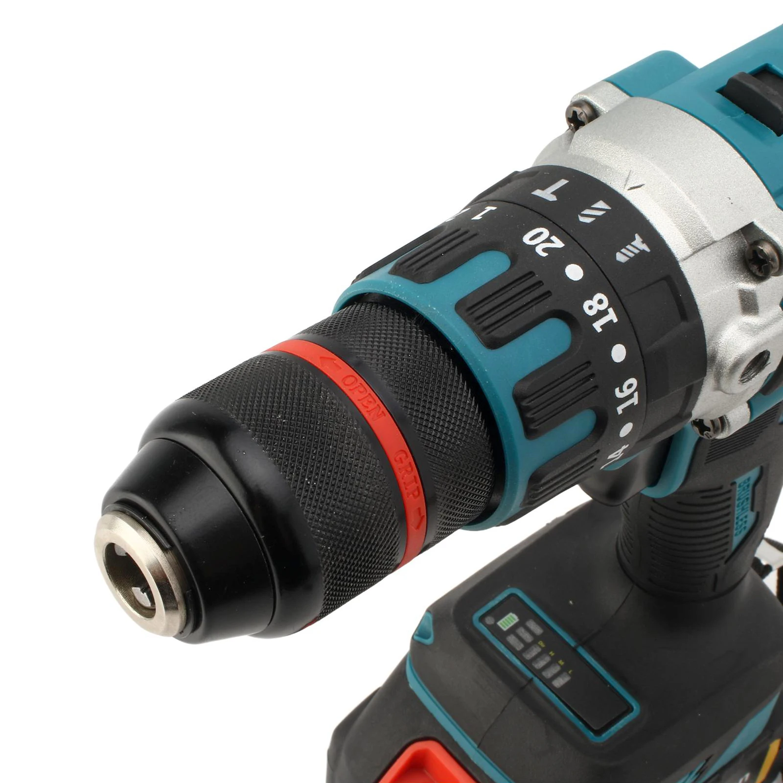 480 N.M Bürstenloser elektrischer Schlagbohrschrauber Akku-Bohrschrauber DIY-Treiber 13 mm Elektroschrauber Elektrowerkzeug für Makita 18 V Akku-Pin – Detail 12