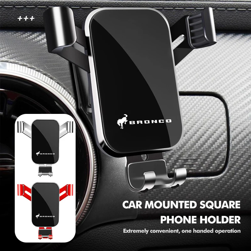 Suporte de Celular com Logo Ford Bronco Gravity para Saída de Ar, Suporte GPS Mustang Kuga Ecosport Fiesta Edge Shelby Badlands