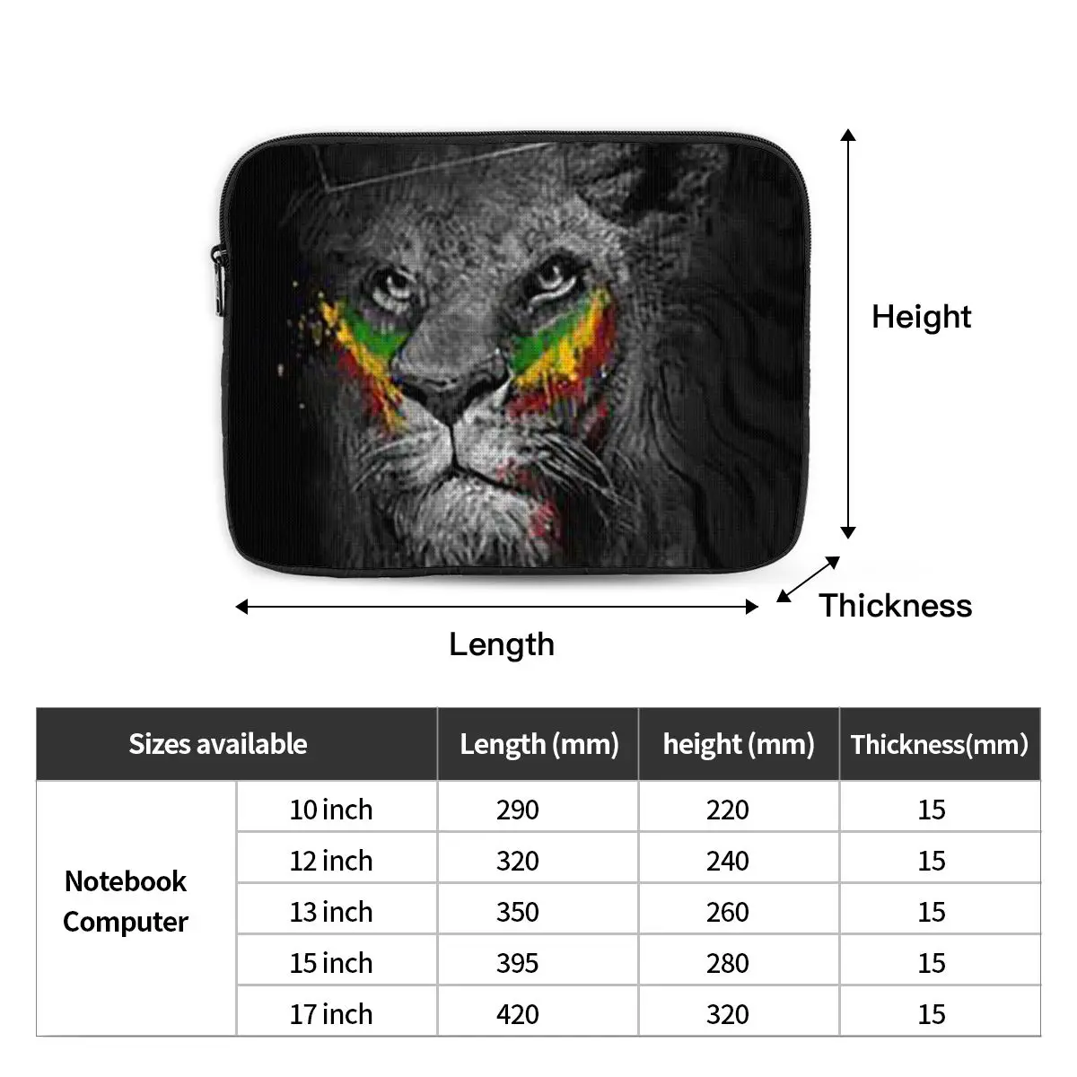 Rastafarian Amaiquina Reggae Rasta Lion Street Skullies Notebook Laptop Bag  For Macbook Air Pro Tablet Shockproof Case Bag