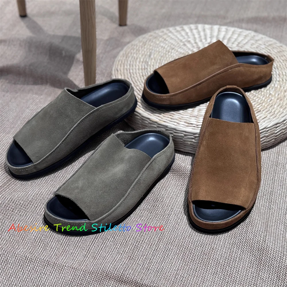 

Cowhide Sandals 2025 Summer Vintage Genuine Leather Soft Soled Flat Slipper for Women and Men Slip On Outdoor Wear Shoes