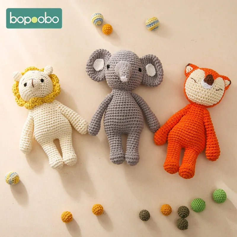 Hochets en forme d'animaux en peluche pour bébé, jouet kawaii, poupée de couchage pour enfants, décoration de chambre, jouets éducatifs pour nouveau-nés