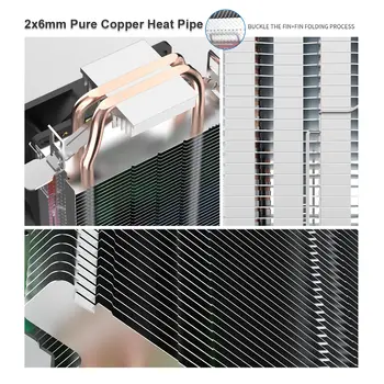 Chladič CPU Ruix X2000 Air, 2 heatpipes, radiátor, RainbowRGB, 3pinový ventilátor, tichý, pro Intel 115X 1200 1700 AM4 AM5 AMD 10 nejlepší prodej chladič AM4 - №8