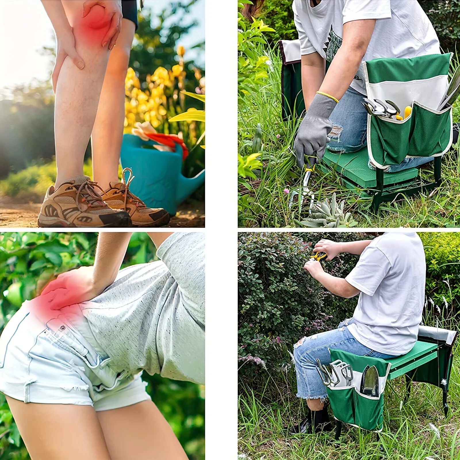 Upgraded Garden Kneeler And Seat With Thicken and Widen Soft Kneeling Pad, Heavy Duty Foldable Gardener Stool image 6
