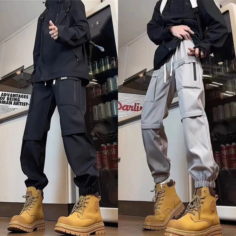

Retro Sweatpants Windproof Waterproof Ankle Tied Work Pants Outdoor Sports Loose and Comfortable Simple and Casual Hiking Pants