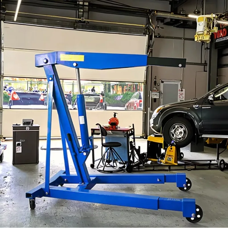 3-Ton heavy duty hydraulic engine crane, lifting height 0-2350mm, 6-month warranty, blue, suitable for auto and motorcycle repa