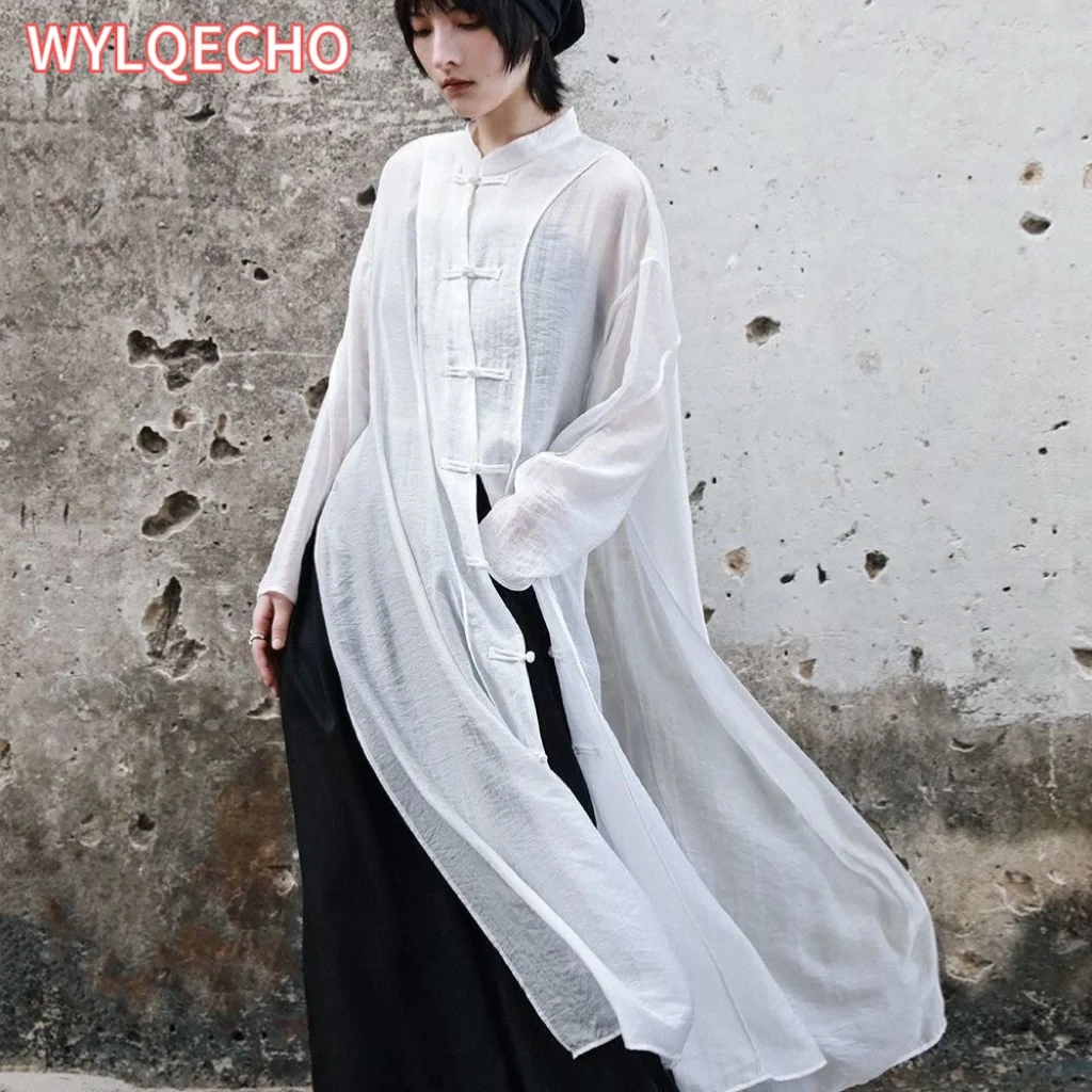 2024 chinese traditional  hanfu blouse cotton linen tangsuits vintage clothing loose top women daily fairy oriental fashion top