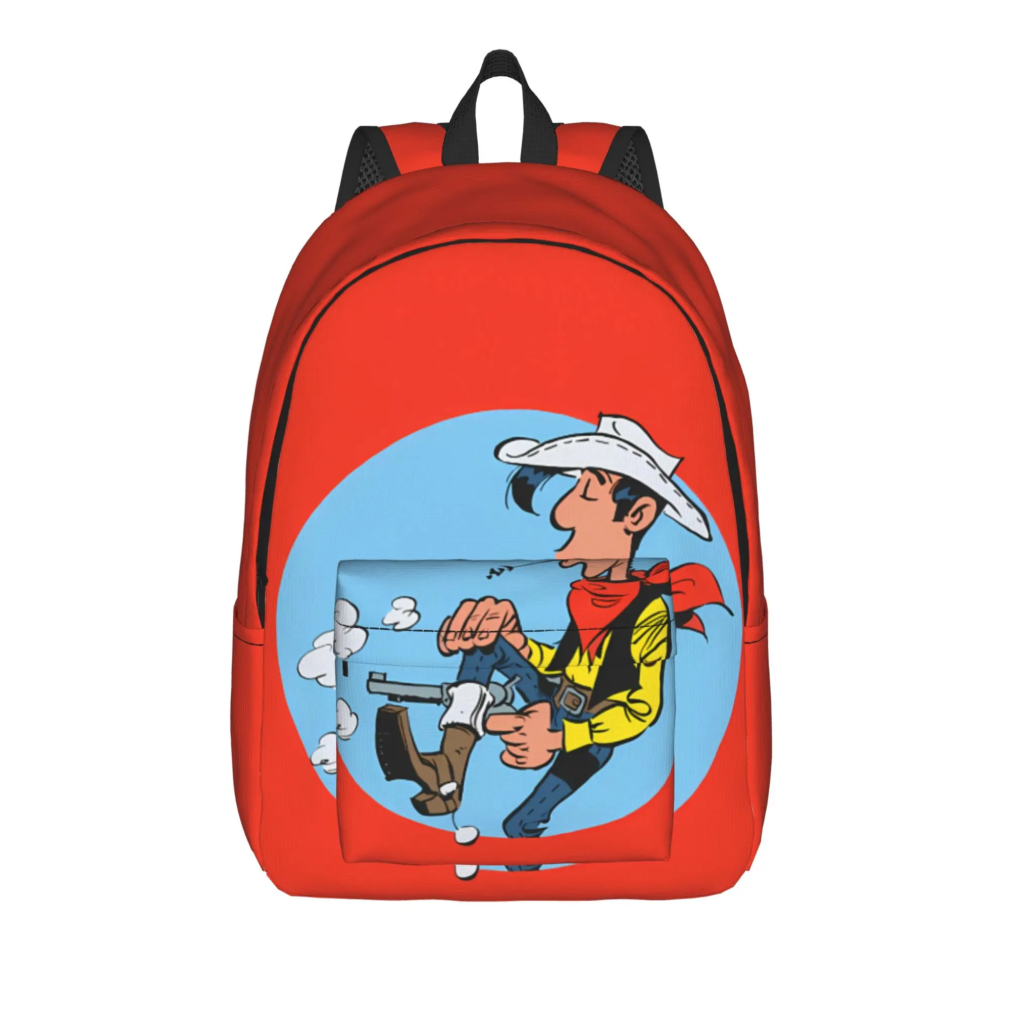 Lucky Luke Cartoon Comics (1 (13) Backpack  Student Unisex Polyester Trekking Backpacks Print Kawaii School Bags Rucksack