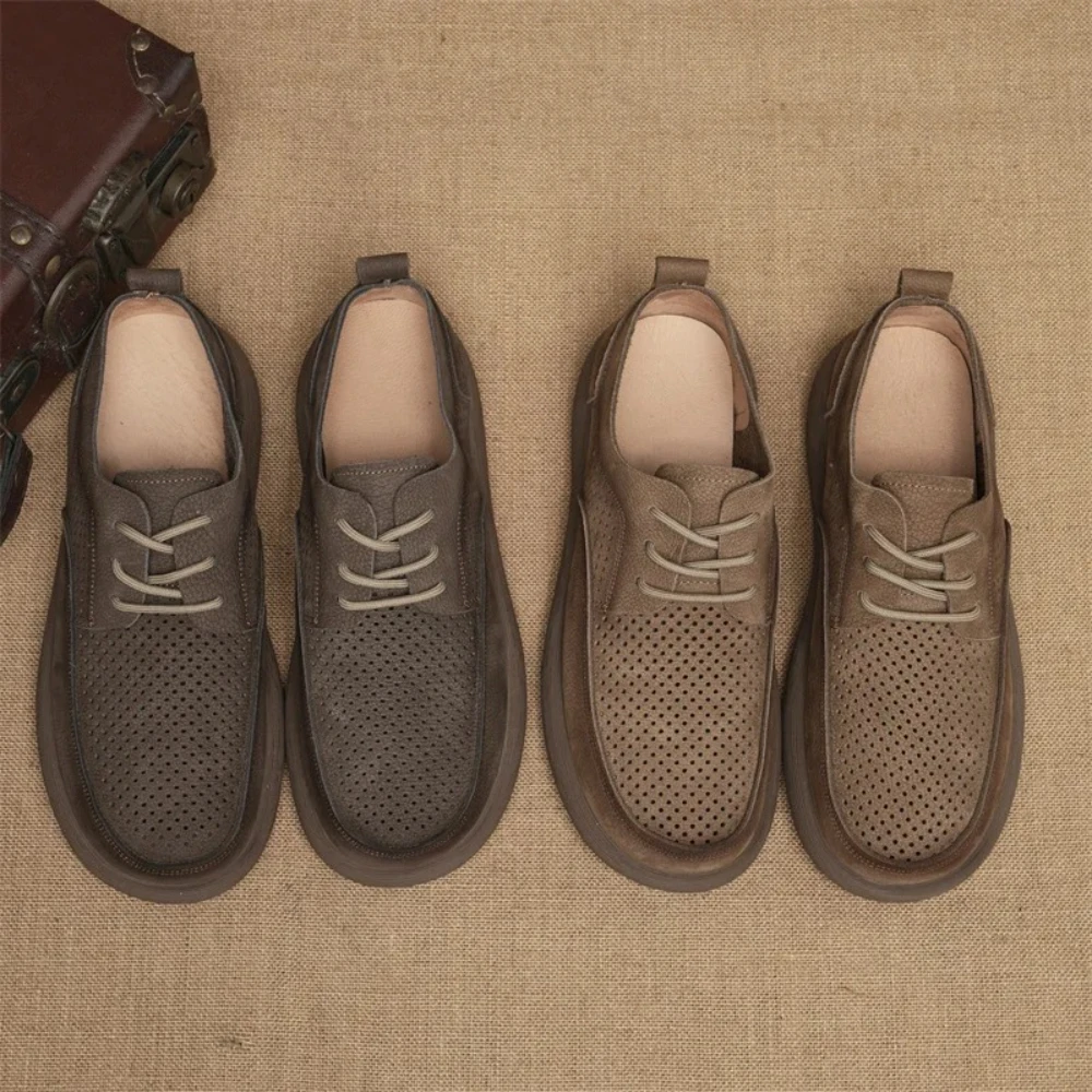 

Soft Genuine Leather Casual Walking Old-fashioned Men's Shoes Farmer's Men's Shoes Work Shoes loafers Cowhide