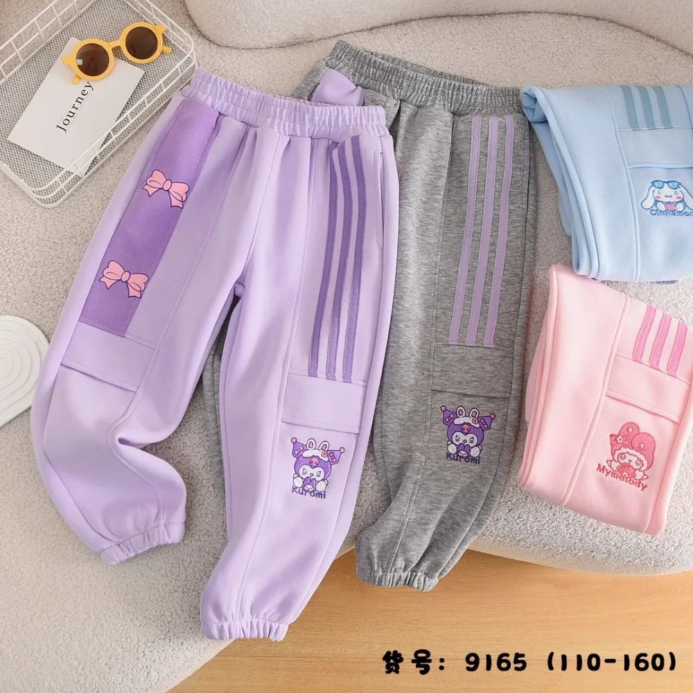 Kuromi Cinnamoroll Anime Kawaii Long Pants Cute Cartoon My Melody Children Leisure Sports Trousers Clothing Gifts for Kids