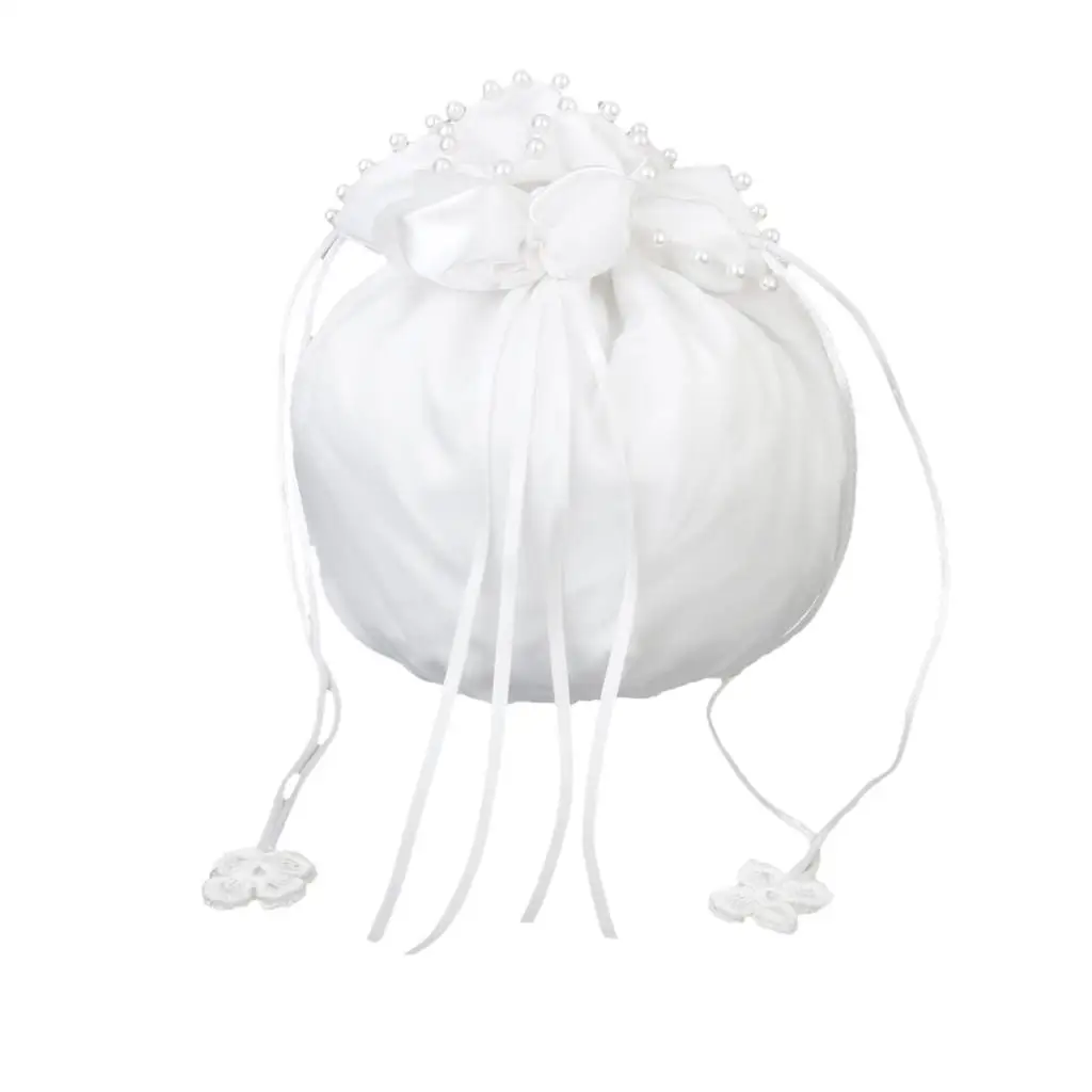 White Satin Handbag Girl Bridesmaid Handbag Bridal Purse Bag /