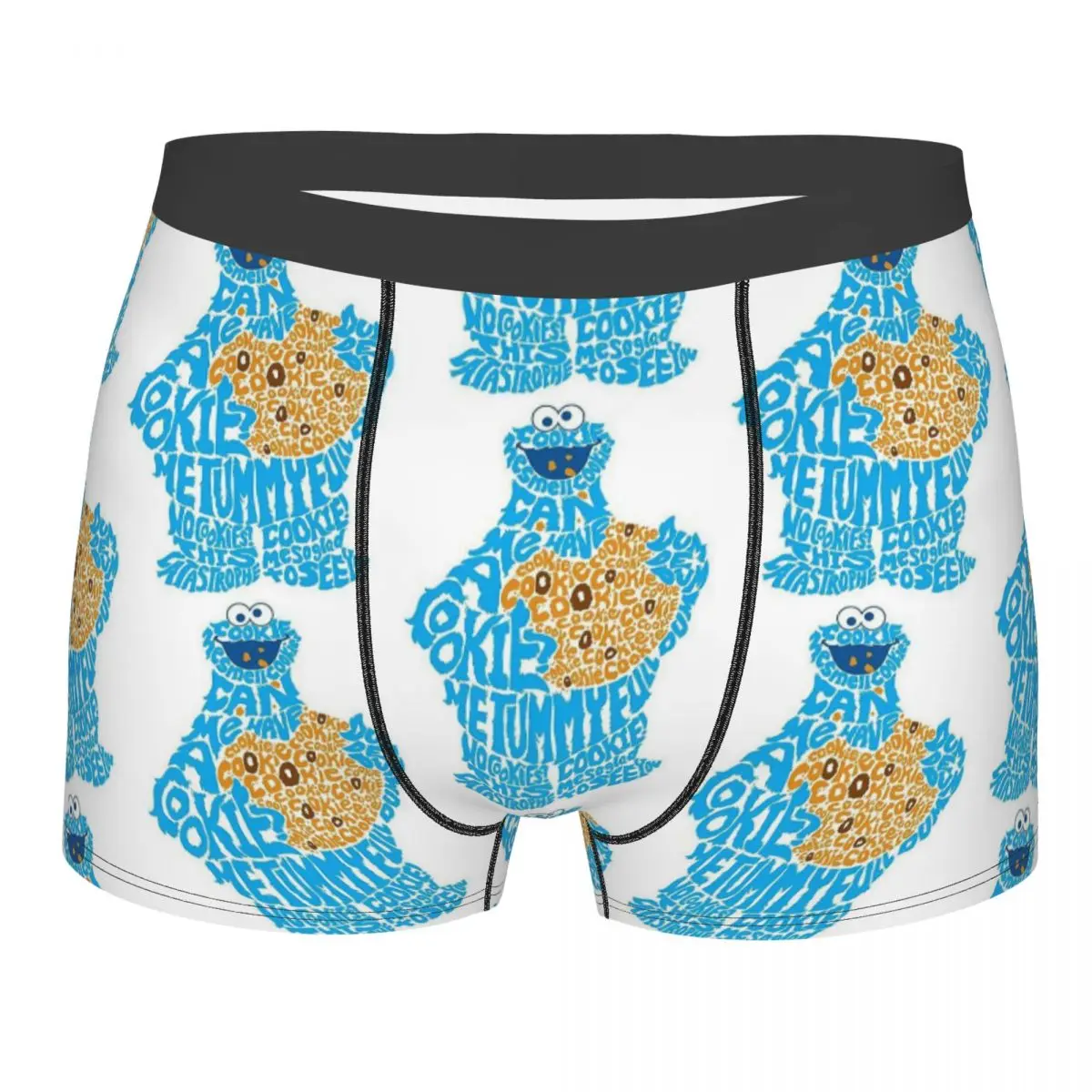 

Custom Male Fashion Cookie Monster Television Programs Underwear Boxer Briefs Breathable Shorts Panties Underpants