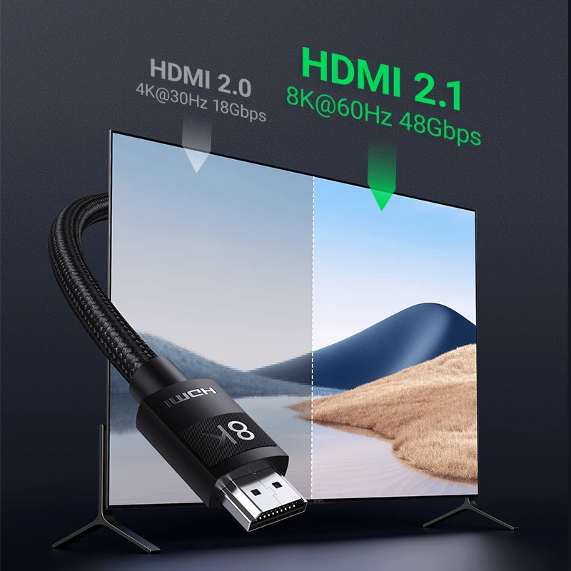 Cavo HDMI 2.1 8K 4K @ 120Hz 8K @ 60Hz 48Gbps EARC ARC HDCP HDR ad altissima velocà per cavo video RTX PC portatile Proiettore TV HD PS5 44 Cavo HDMI 2.1 8K 4K @ 120Hz 8K @ 60Hz 48Gbps EARC ARC HDCP HDR ad altissima velocà per cavo video RTX PC portatile Proiettore TV HD PS5 44